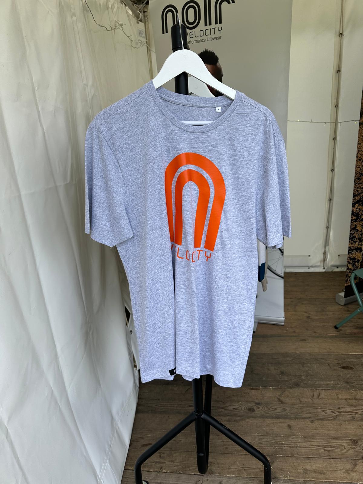 T-shirt with orange logo