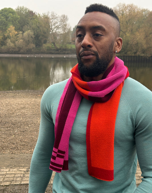 Colour Block scarf in Sunset Brights