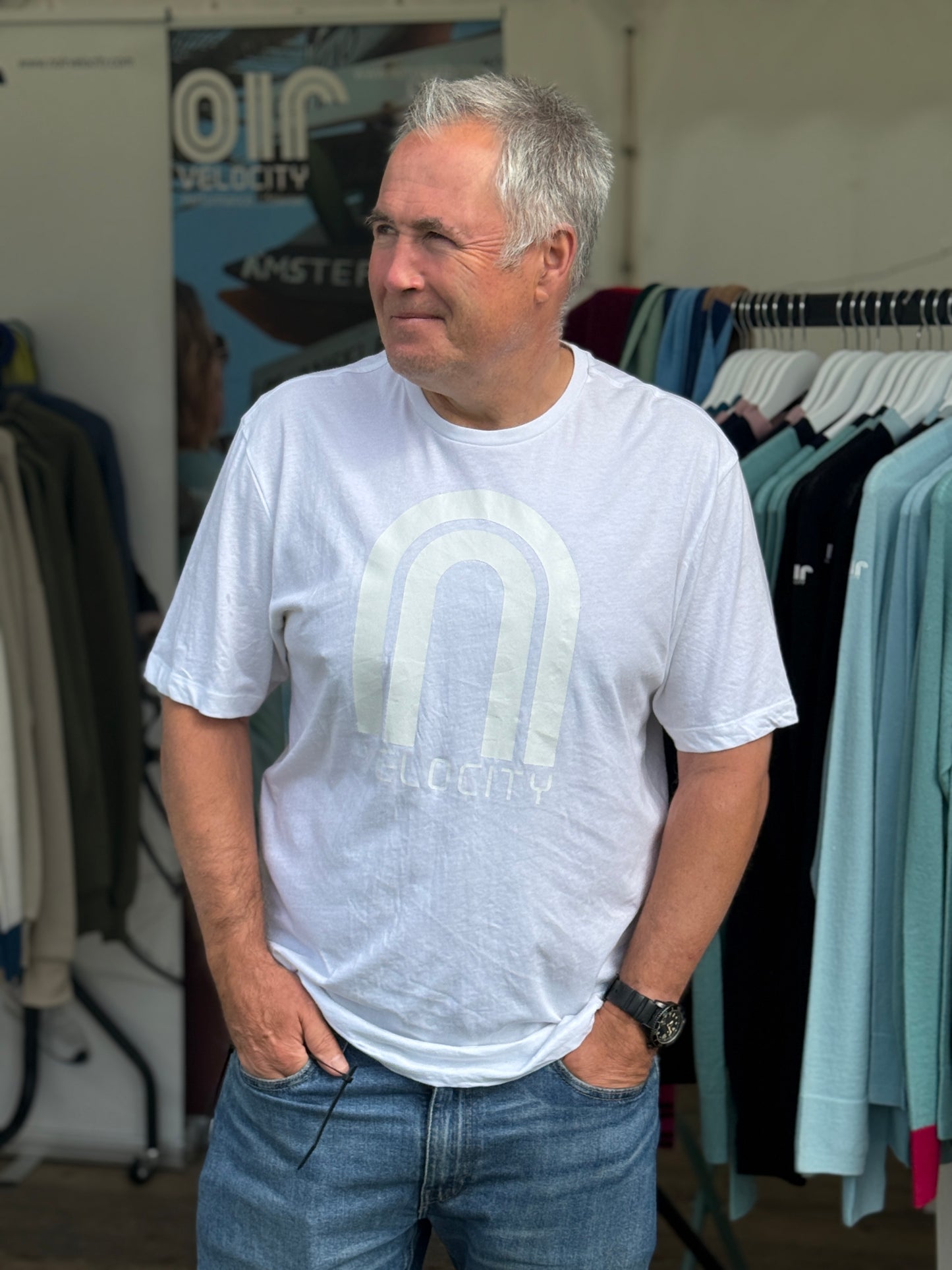 T-shirt with white logo