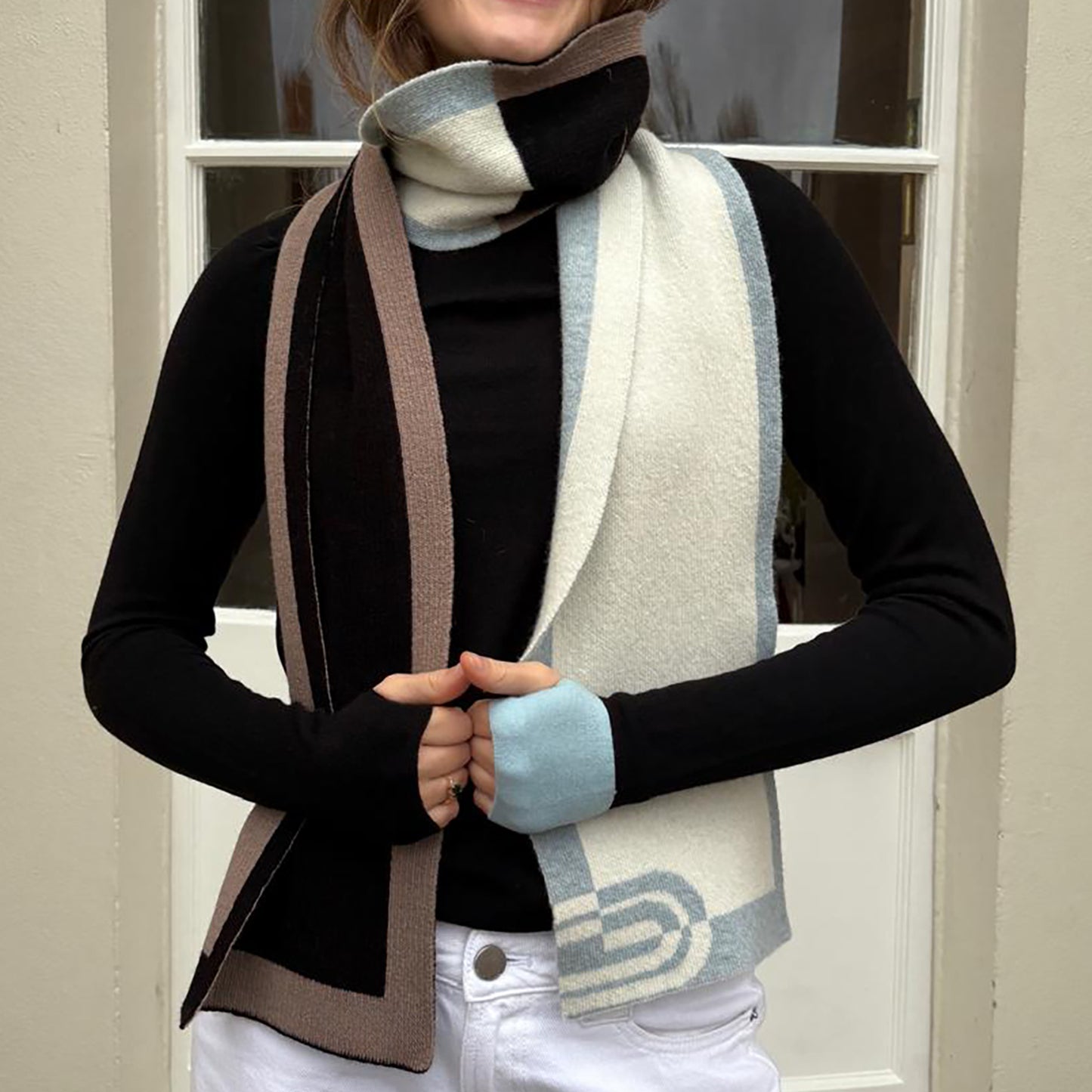 Colour Block Scarf - Stonechat