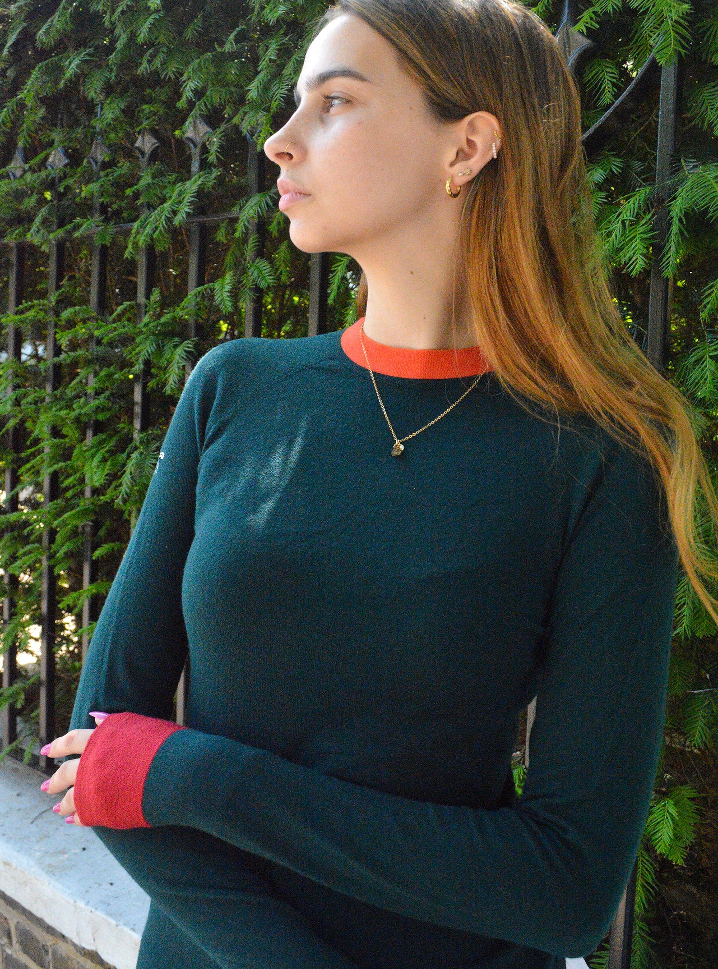 Second Skin - Pine Green with Orange and Cherry Red
