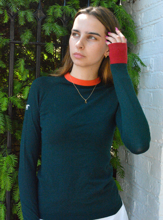 Second Skin - Pine Green with Orange and Cherry Red